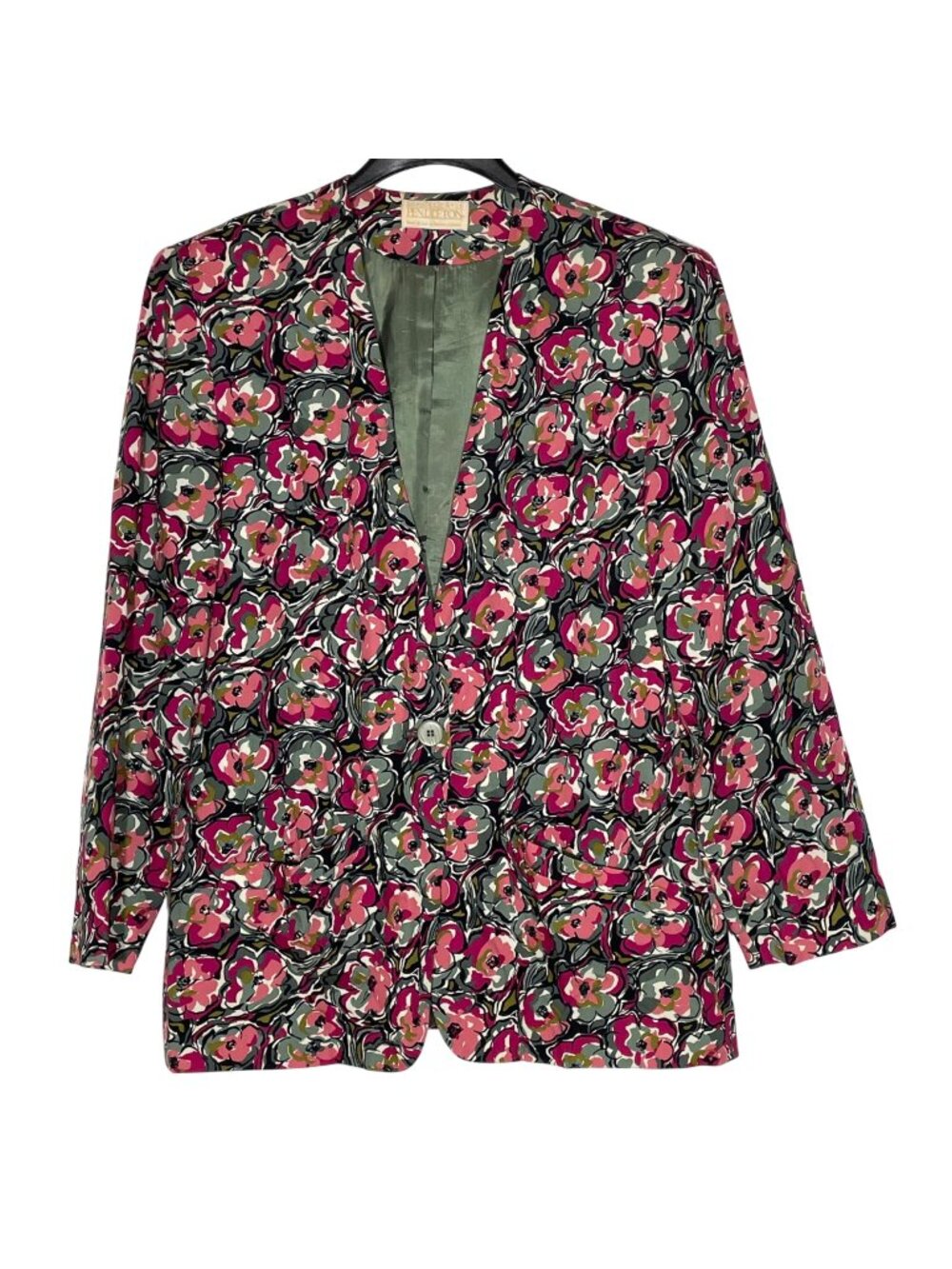 Pendleton Sophisticates Vintage Floral Rayon 1 Button Blazer Sz 14 Summer